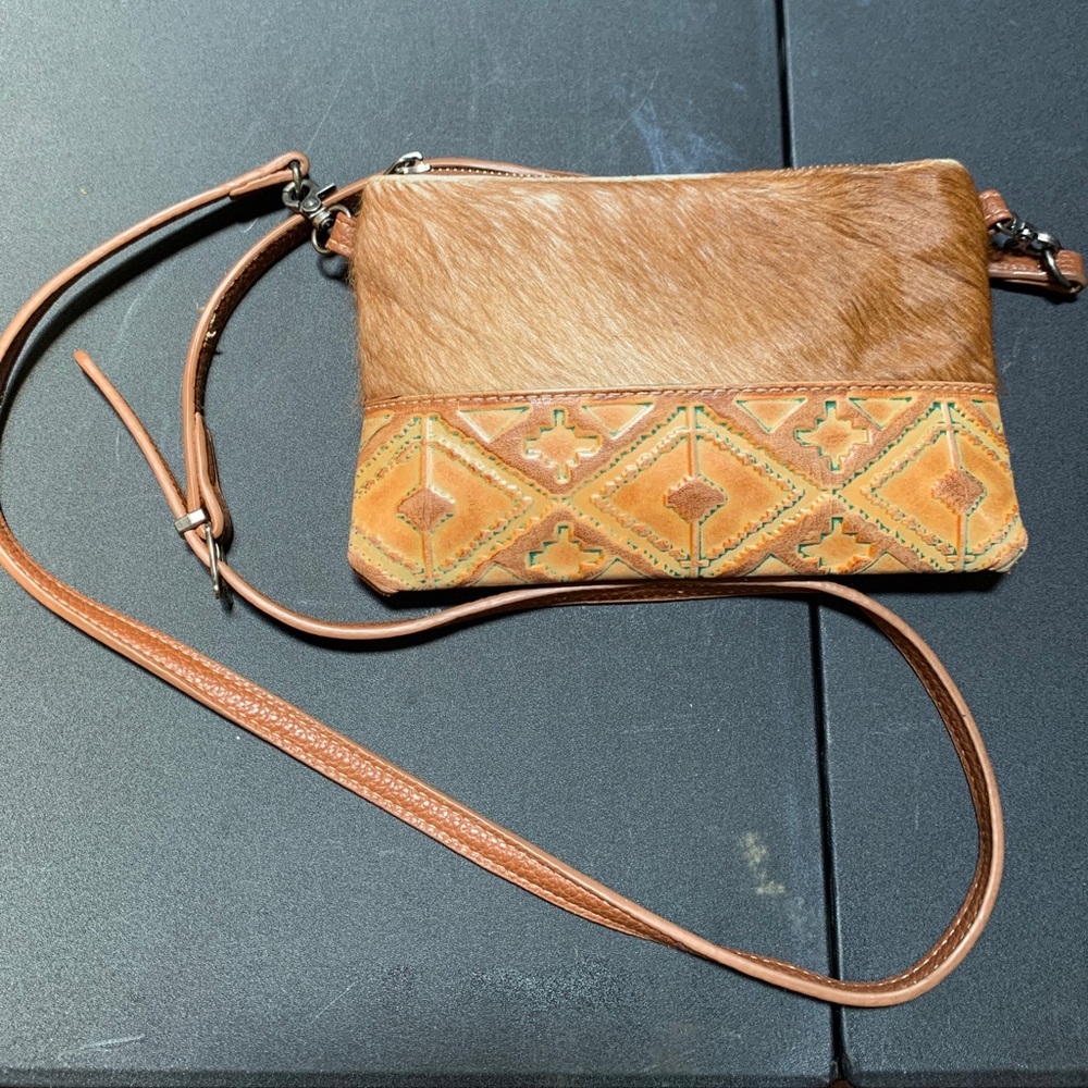 100% Real Cowhide Leather Cross body Purse Handbag & Long Shoulder Bag